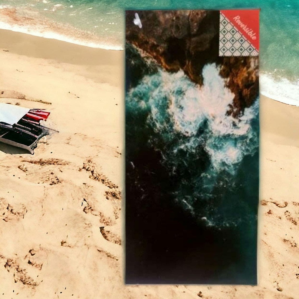 Ocean Waves Whitley Willows Microfiber Reversible Beach Towel 35"x70"  Yoga Pool